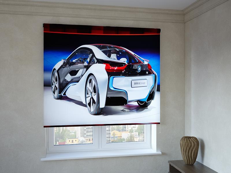 

Рулонные фотошторы Print-Market с фотопечатью машина BMW (3407)