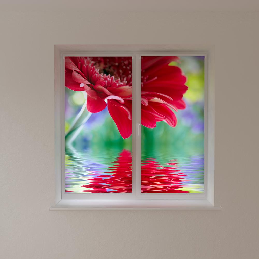 

Рулонные фотошторы Print-Market с фотопечатью красный цветок (1738)