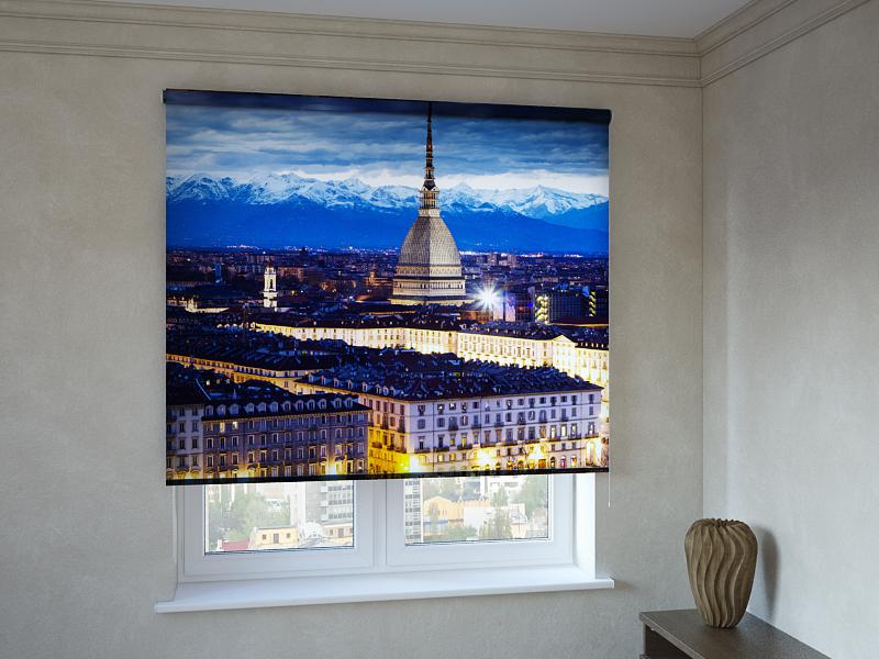 

Рулонные фотошторы Print-Market с фотопечатью город вечером (3385)
