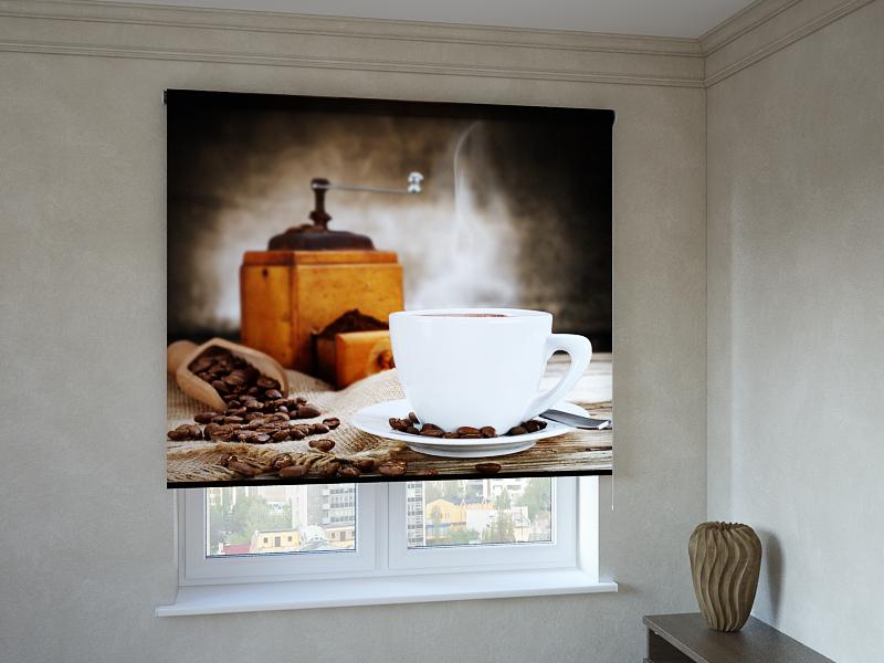 

Рулонные фотошторы Print-Market с фотопечатью ароматный кофе (3278)