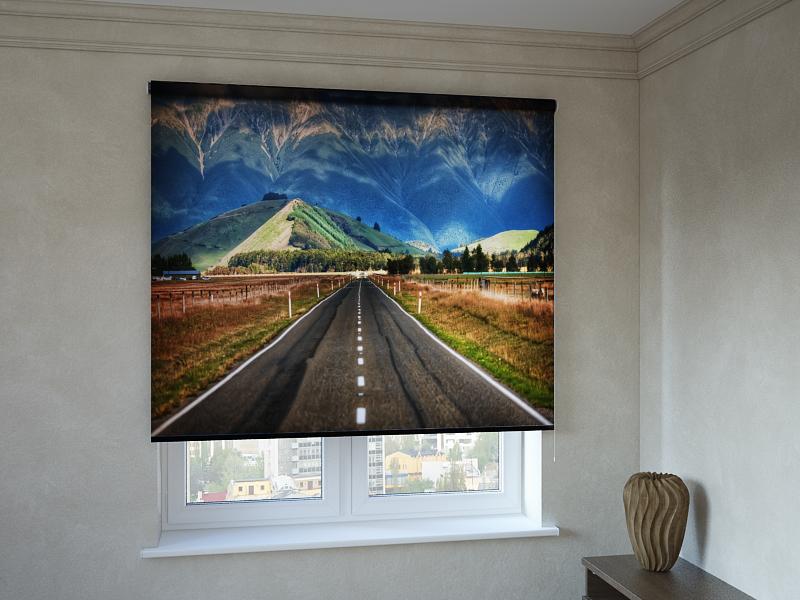 

Рулонные фотошторы Print-Market с фотопечатью дорога в пустыне (3339)