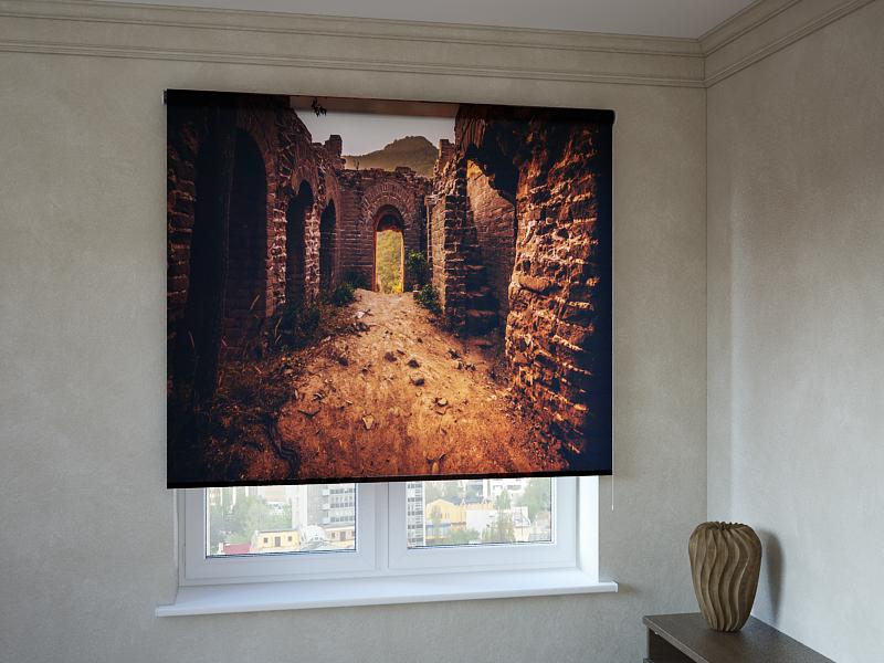 

Рулонные фотошторы Print-Market с фотопечатью руины здания (3495)