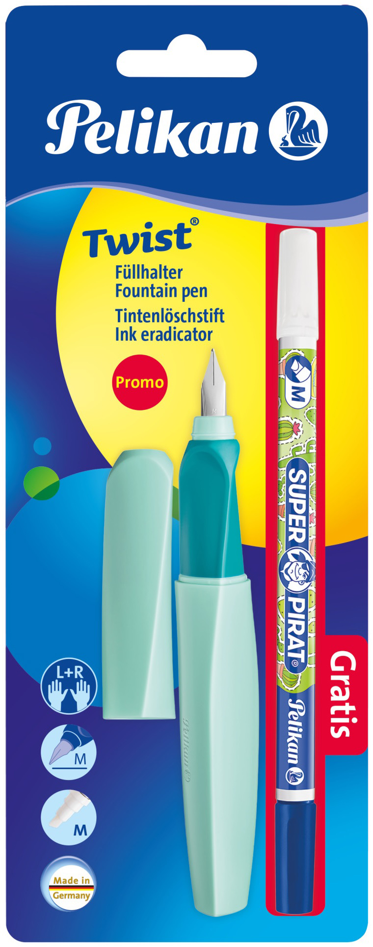 

Ручка перьевая Pelikan Twist Neo Mint Мятная с корректором (926071M)