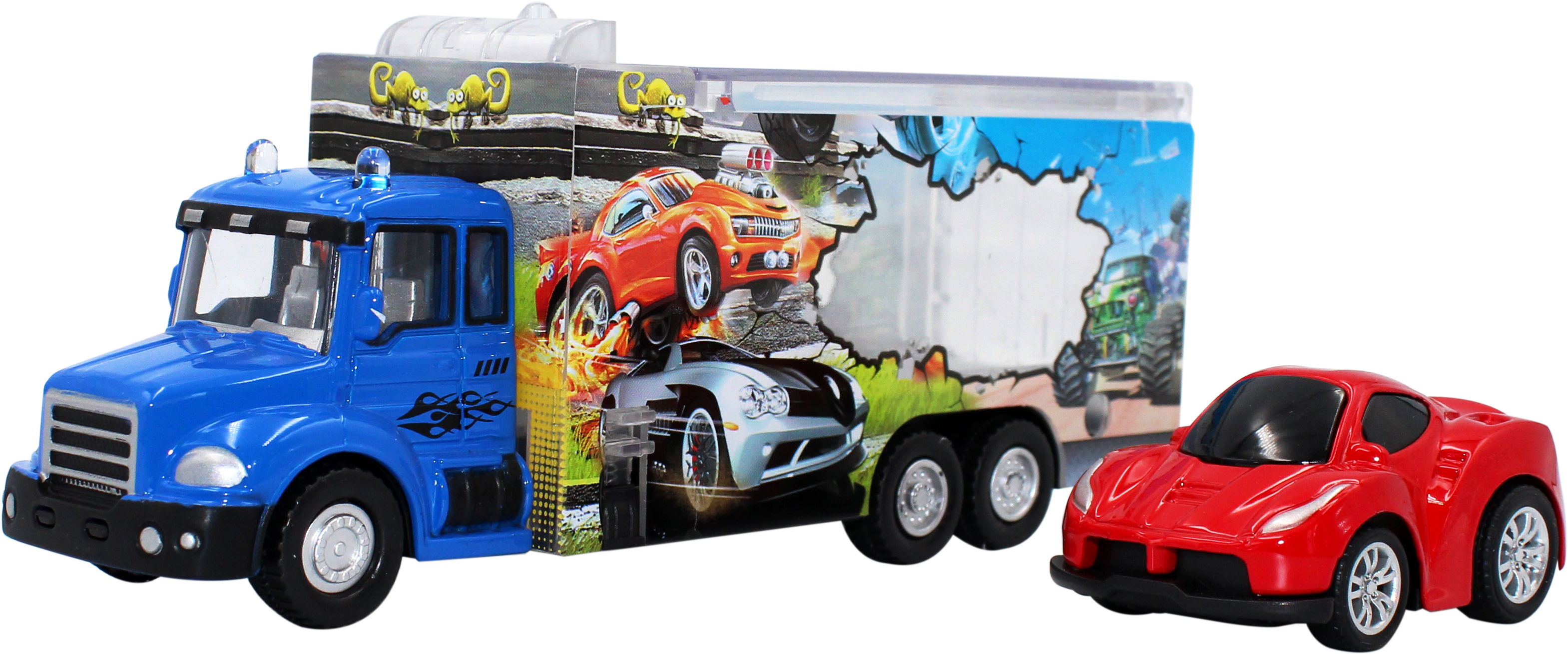 

Автотранспортер Funky Toys Быстрые перевозки 1:60 с красной машинкой (FT61054)