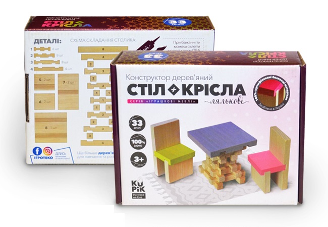 

Деревянный конструктор Игротеко Кукольная мебель "Стол + кресла"