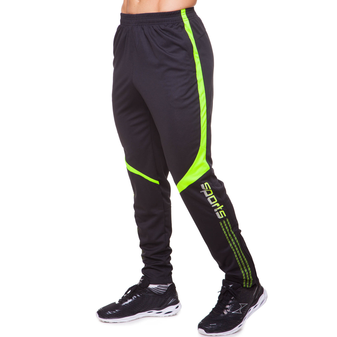 

Штаны спортивные футбольные мужские тренировочные взрослые для футболиста SPORTS Черно-салатовый (LD-9203) 3XL