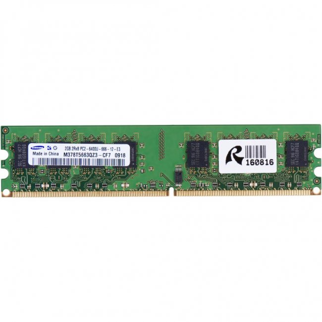 

Модуль памяти для компьютера DDR2 2GB 800 MHz Samsung (M378B5663QZ3-CF7 / M378T5663QZ3-CF7)