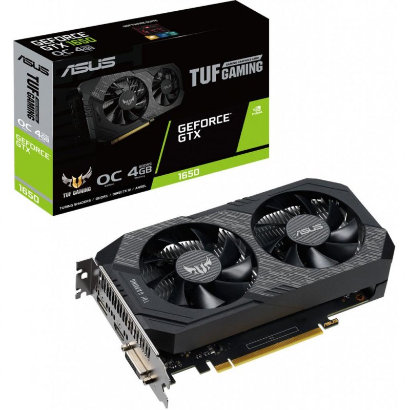 

Видеокарта ASUS GeForce GTX1650 4096Mb TUF OC D6 P GAMING (TUF-GTX1650-O4GD6-P-GAMING)