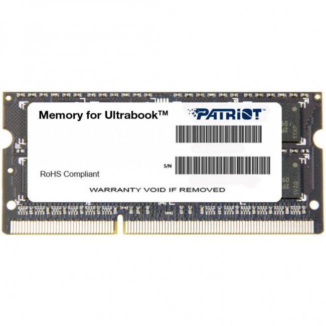 

Модуль памяти для ноутбука SoDIMM DDR3L 8GB 1600 MHz Patriot (PSD38G1600L2S)