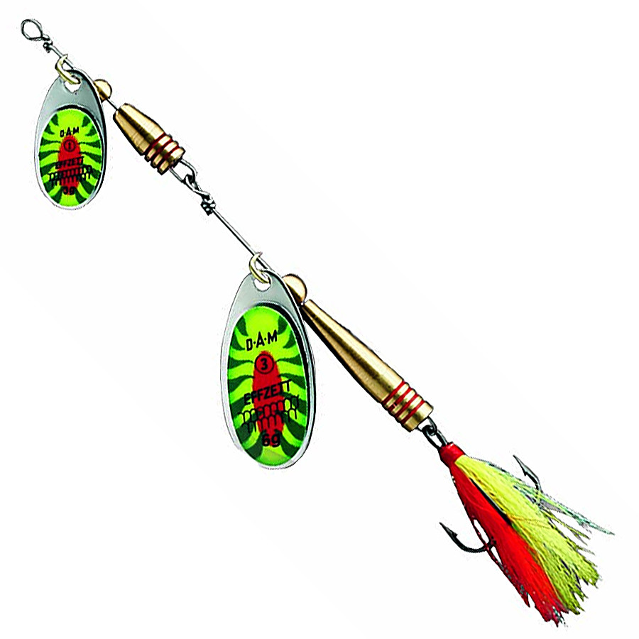 

Блесна DAM Effzett Tandem Dressed Spinner с бородкой 10 г Fire Shark