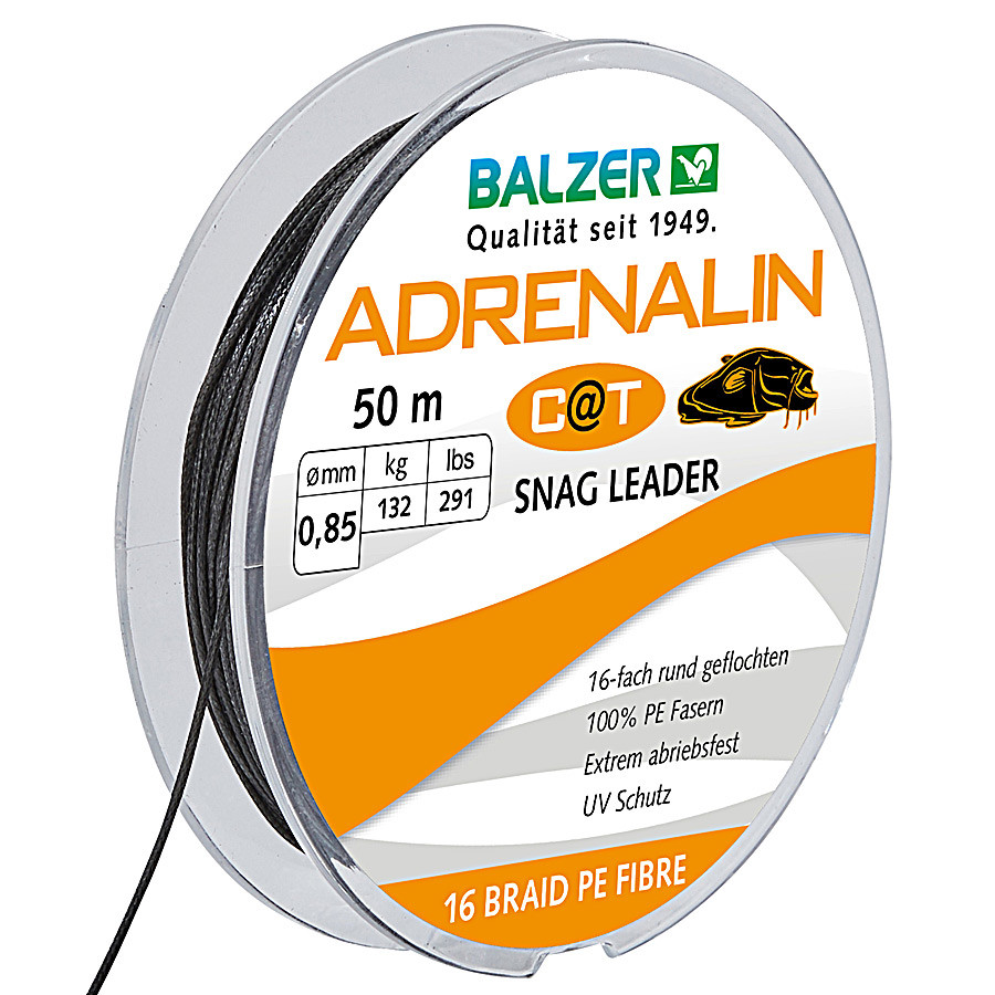 

Шок лидер Balzer Adrenalin Cat 16x Black 50 м 0.85 мм 132 кг Чёрный