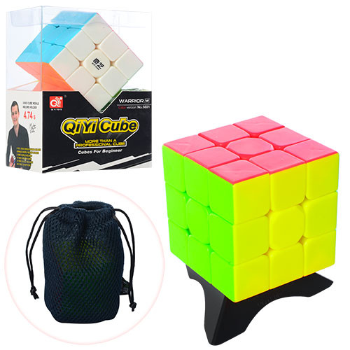 

Кубик Рубика QI YI TOYS 5001K 3х3 Разноцветный (Подставка + чехол)