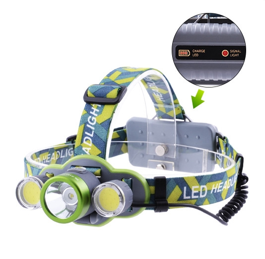 

Фонарь налобный Head Lamp 2133-T6+2COB, ЗУ micro USB