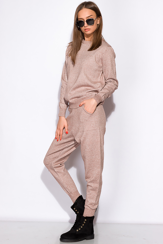 

Костюм женский с люрексом 120PSKL020 (Коричнево-бежевый) T&M S-M Размер цвет Коричнево-бежевый