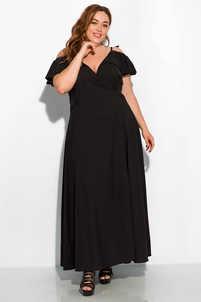 

Длинное однотонное платье 120PVC1045 (Черный) T&M Oversize Размер цвет Черный