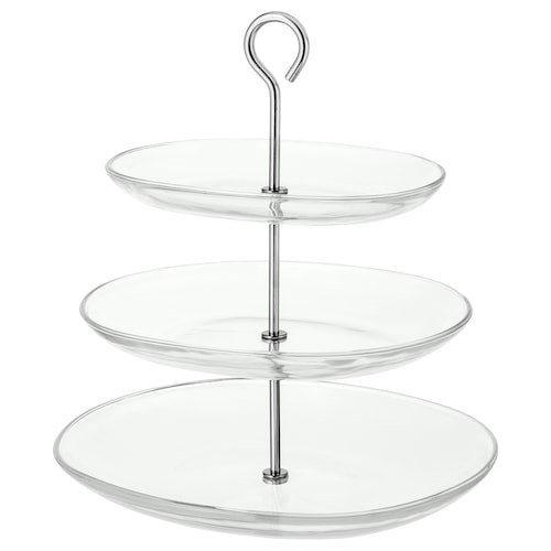 

Сервировочная подставка IKEA (ИКЕА) КВИТТЕРА стеклянная 3 яруса прозрачная 902.798.42