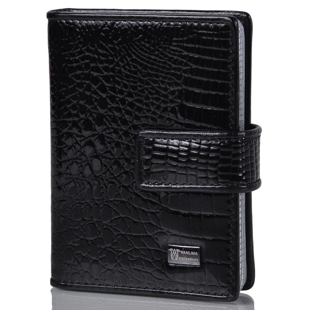 

Мужская кожаная визитница (W62081170457-black) Wanlima 7,5х10,5х2 см Черный 000140643