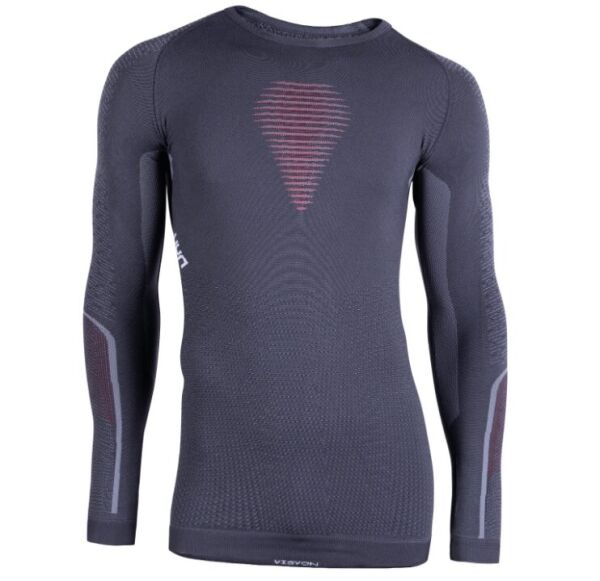 

Термофутболка UYN ( U100007 ) VISYON UW SHIRT LG_SL 2021 XXL Charcoal/Red/White
