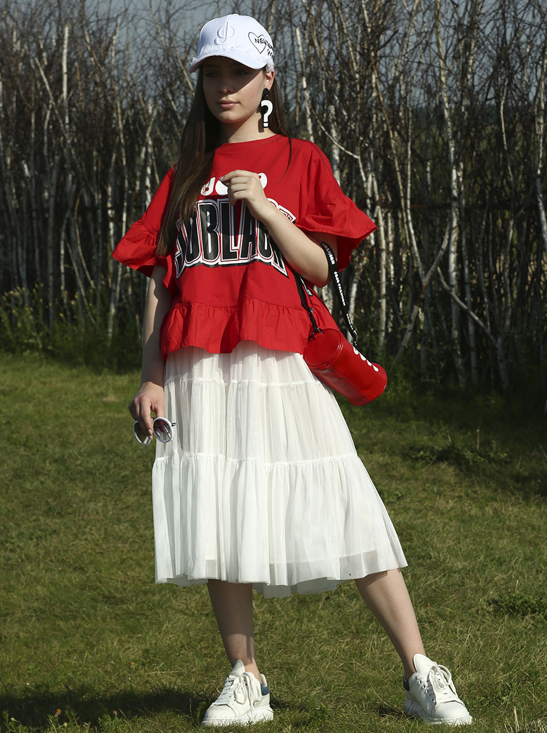 

Миди-юбка фатиновая JO JO белый рост 100-110 (18321064)