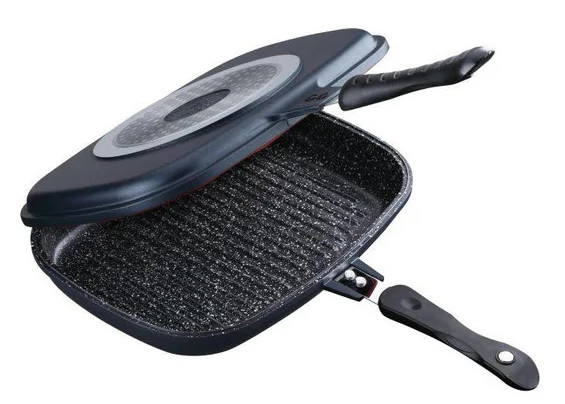 

Двухсторонняя сковорода-гриль двойная для гриля и жарки с мраморным покрытием Benson BN-555 36 см Black (par_BN 555)