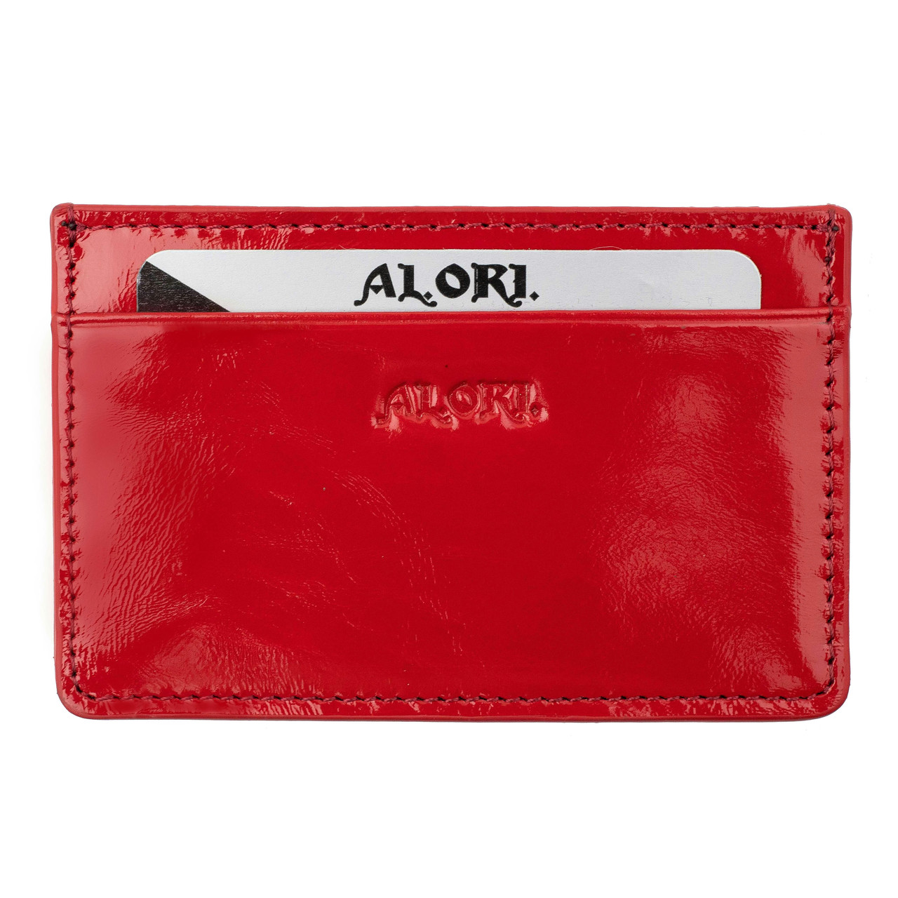 

Картхолдер ALORI из натуральной гладкой лаковой кожи красный (DO-03-2 Red)
