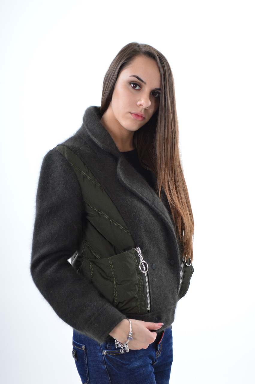 

Стильная куртка Max Mara 6802 из кашемира темный хаки, Стильная куртка Max Mara 6802 из кашемира темный хаки L