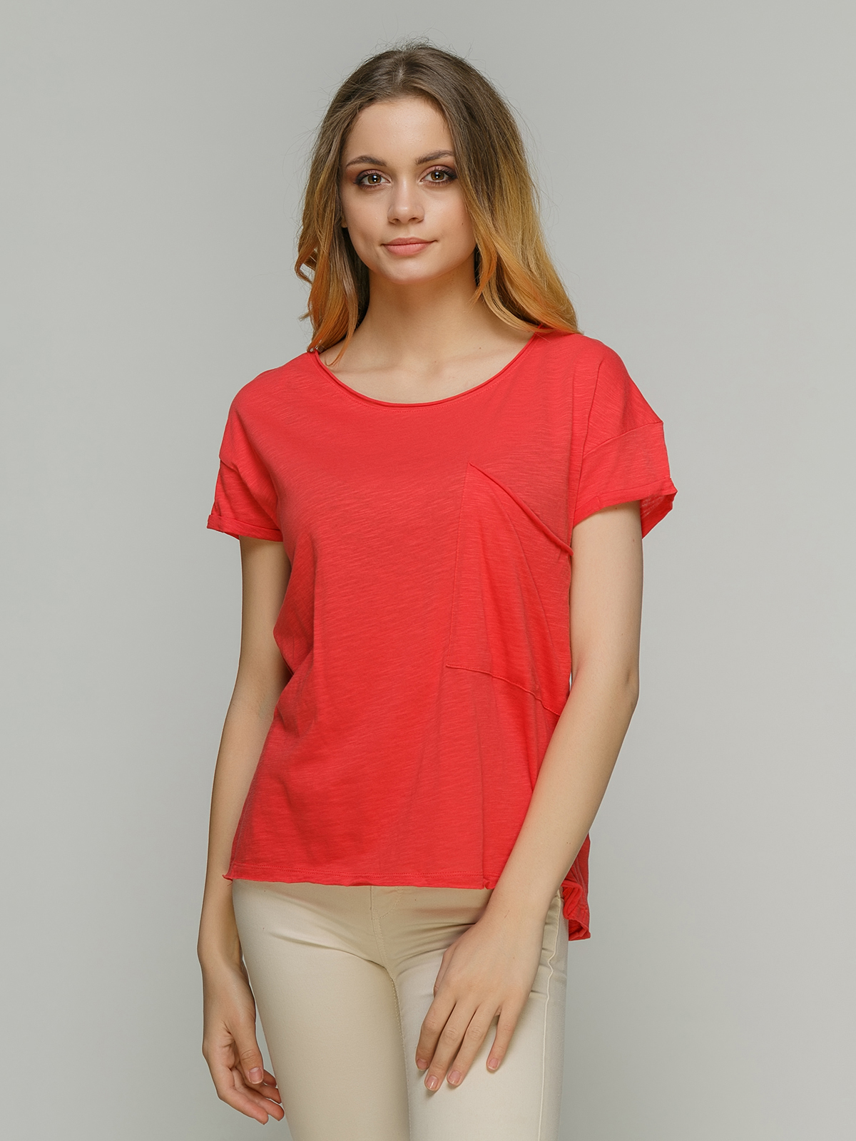 

Футболка Stradivarius 4008/115/160 S Коралловая