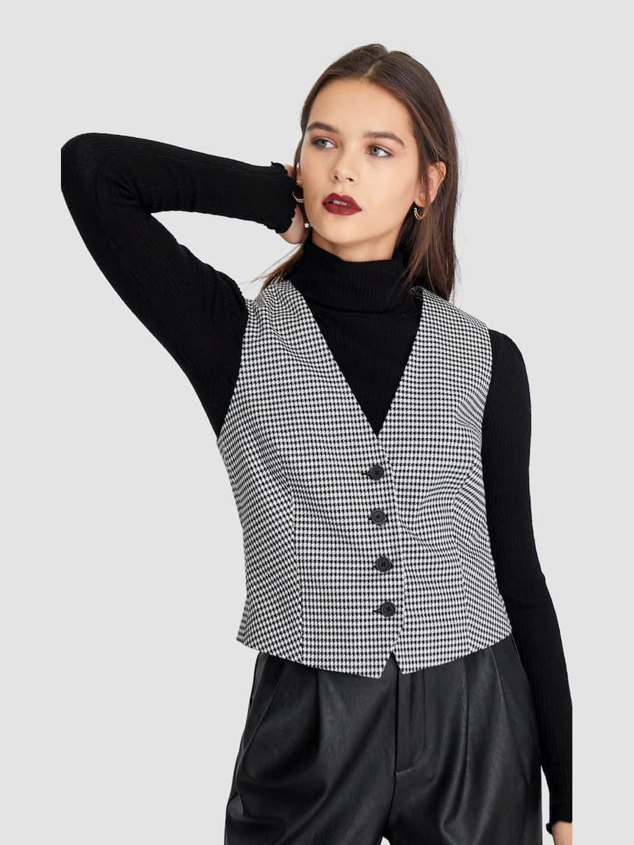 

Жилет Stradivarius 5959/296/004 S Черный с белым