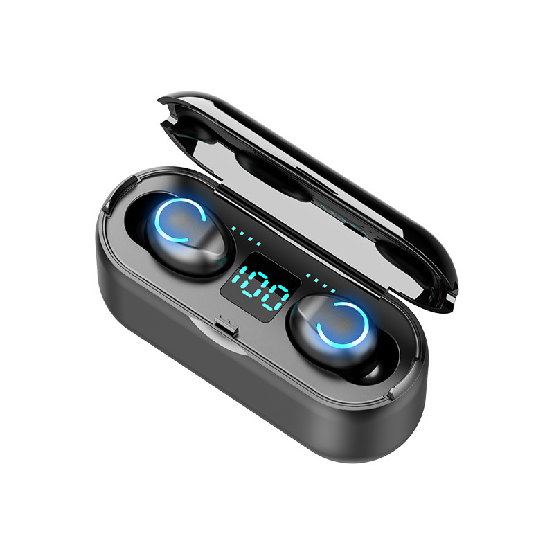 

Беспроводные Bluetooth наушники Amoi F9 в зарядном боксе 2000 мАч черные