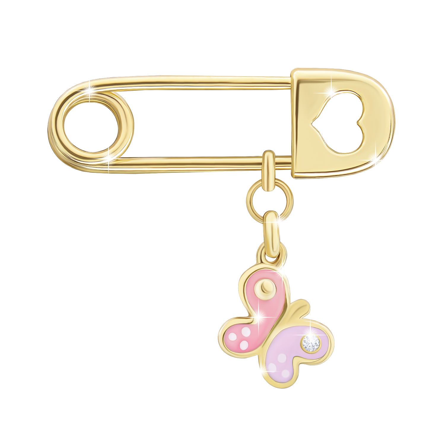 

Булавка золотая Бабочка розовая