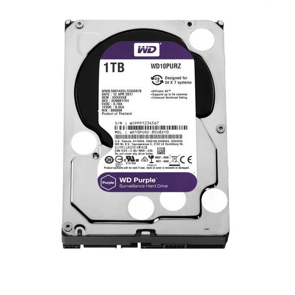 

HDD SATA 1.0TB WD Purple 5400rpm 64MB (WD10PURZ)