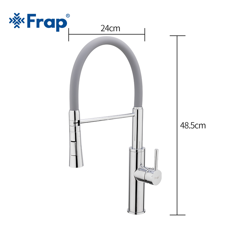 

Смеситель для кухни Frap F4452-6 серый с гибким изливом