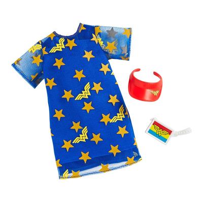 

Одежда Barbie Стильные принты синее платье со звездами Wonderwomаn (FYW81/FXK83) (10-553878)