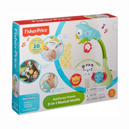

Музыкальный мобиль 3 в 1 Fisher-Price Веселый попугай (17-6297997)