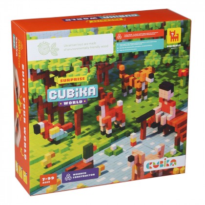 

Деревянный конструктор-сюрприз Cubika World Животные (17-6087843)
