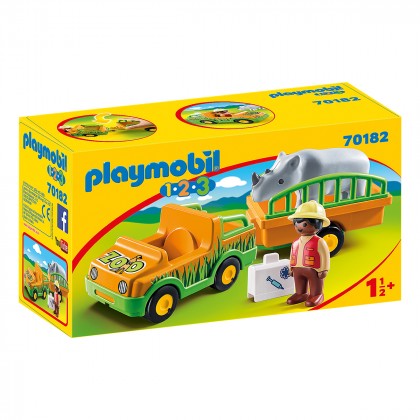 

Конструктор Playmobil Джип с прицепом и носорогом (17-6336519)