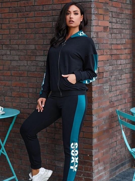 

Спортивный костюм G&M k-72548 48-50 Размер цвет черный/бирюзовый