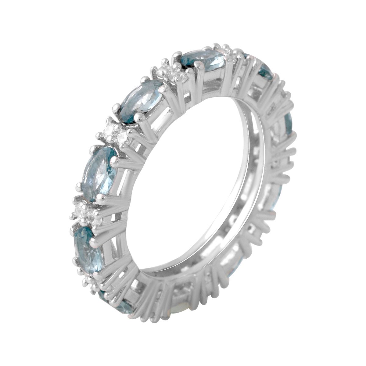 

Серебряное кольцо SilverLine с натуральным топазом Лондон Блю 2.36ct 17.5 размер