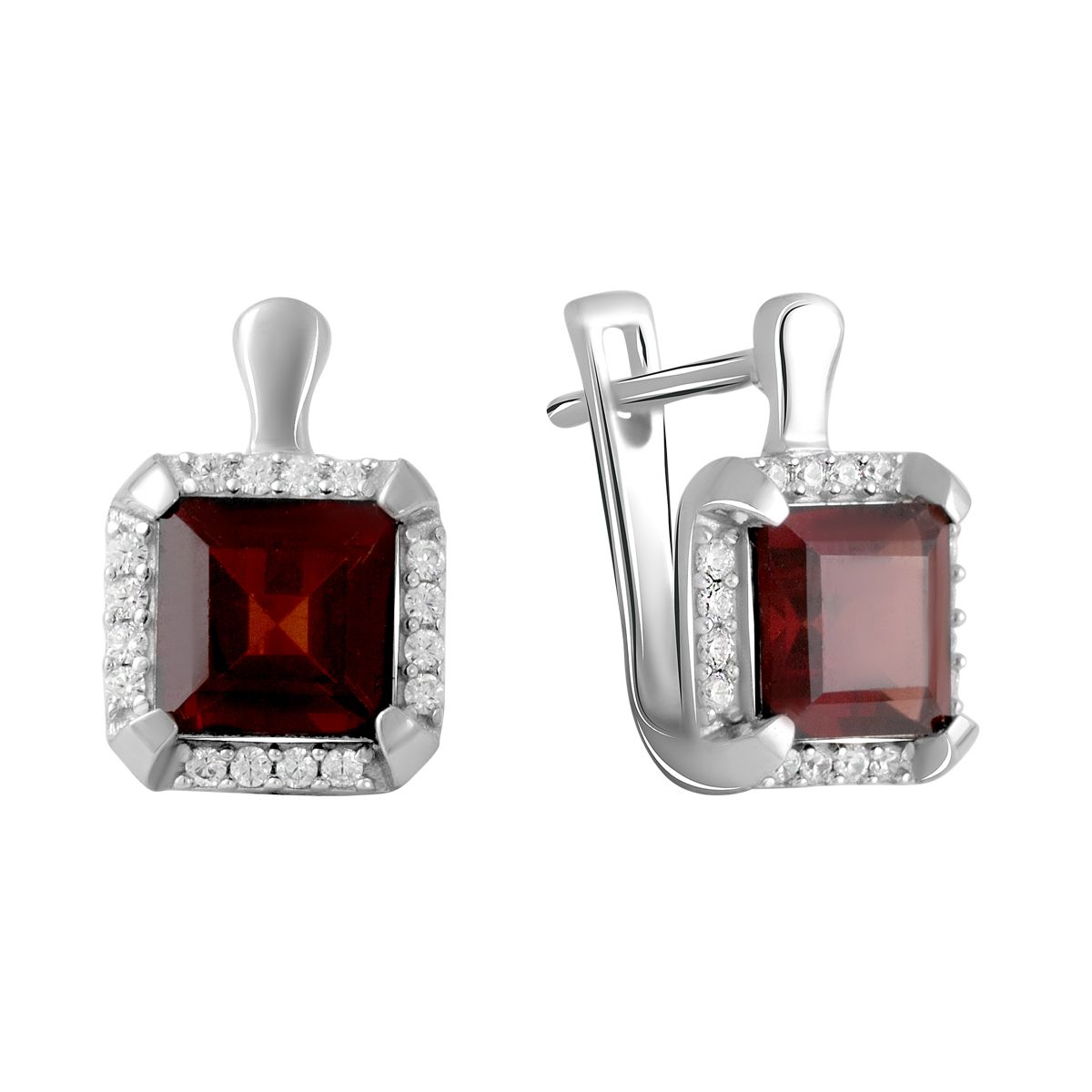 

Серебряные серьги SilverLine с натуральным гранатом 4.118ct