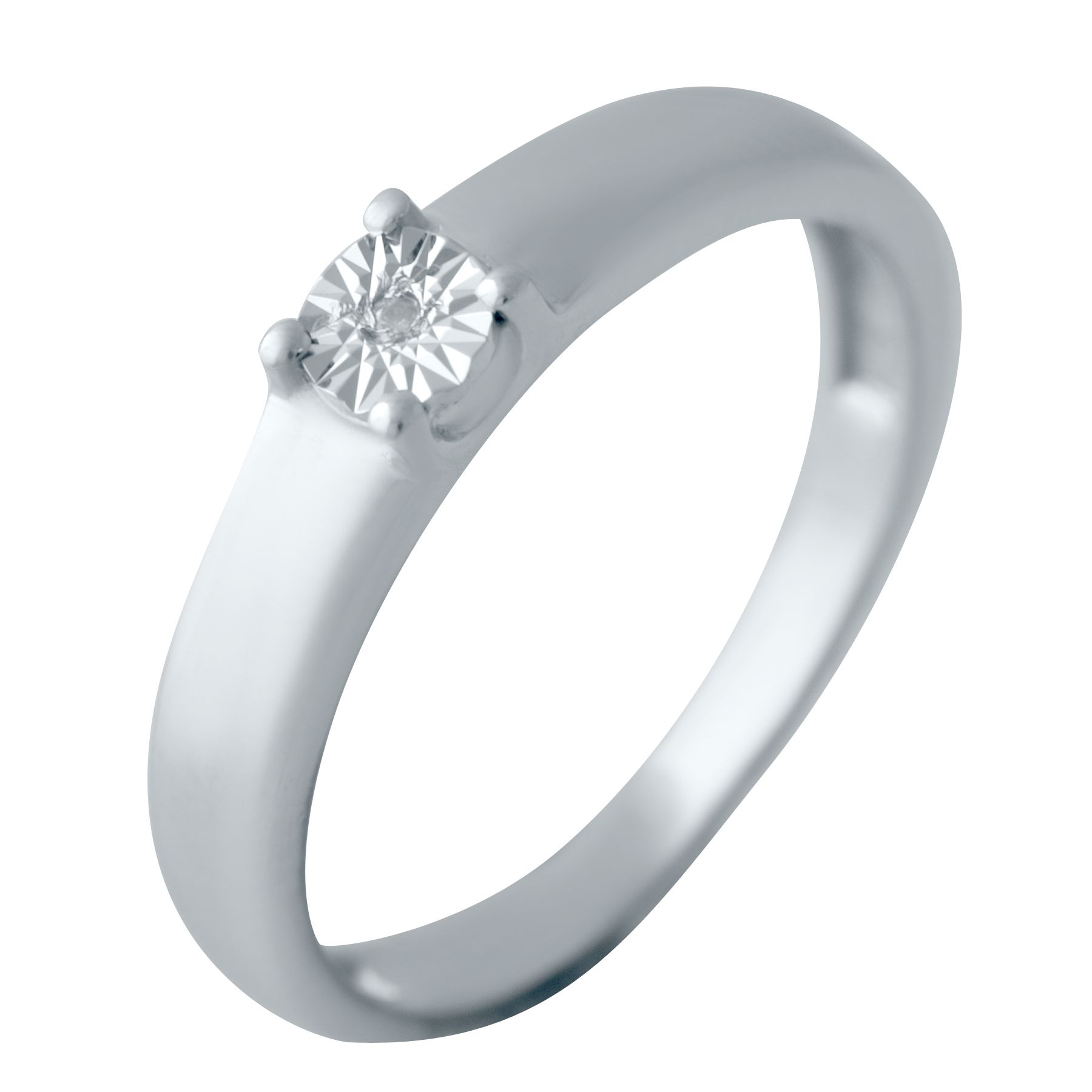 

Серебряное кольцо SilverLine с натуральными бриллиантом 0.009ct 17.5 размер
