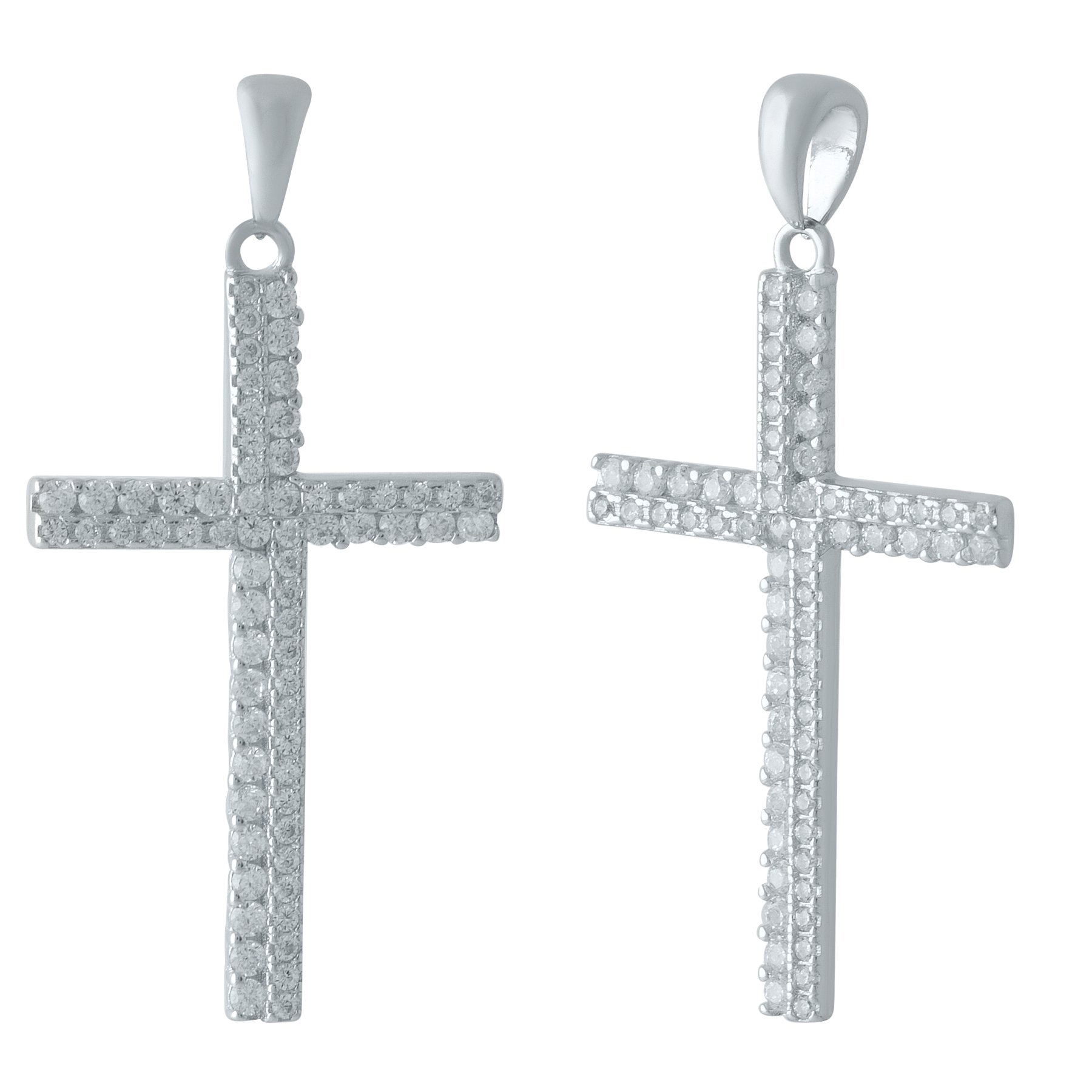 

Серебряный крестик SilverLine с фианитами
