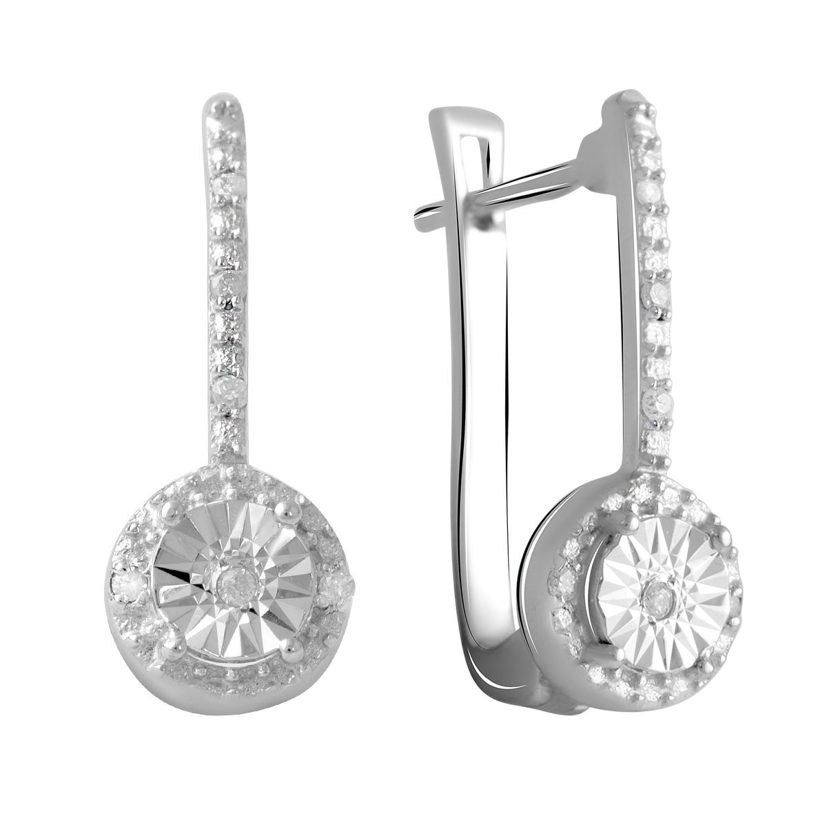 

Серебряные серьги SilverLine с натуральными бриллиантом 0.12ct
