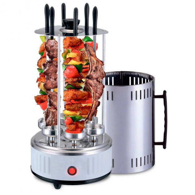 

Электрошашлычница Domotec BBQ 1000 Вт на 6 шампуров (нержавейка) Белая