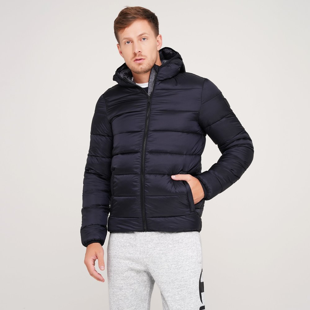 

Мужская куртка Champion Hooded Jacket Черный 44 (cha215245-NBK/GRDKM)