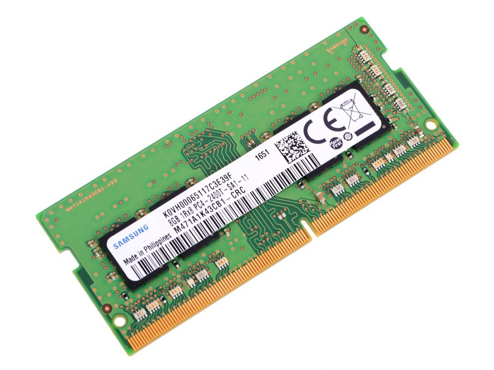 

Оперативная память Samsung SODIMM 8GB DDR4 2400MHz (M471A1K43CB1-CRC)