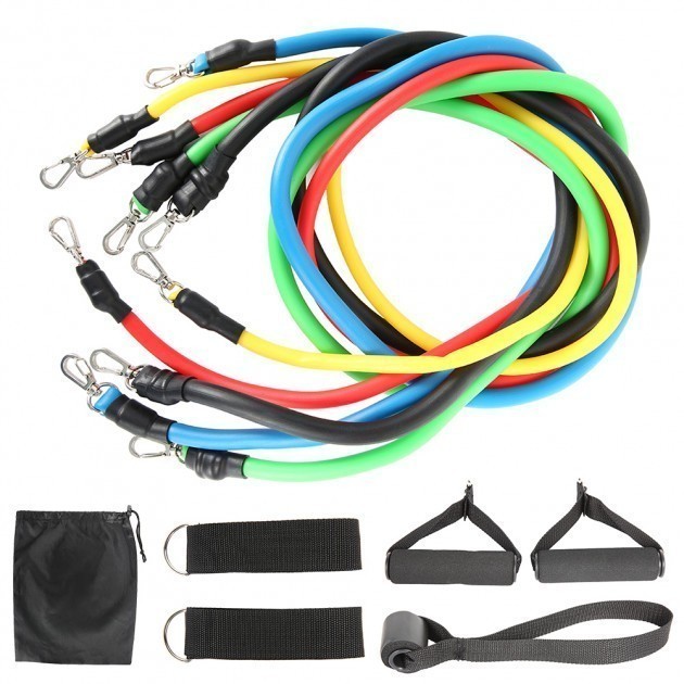 

Набор эспандеров для фитнеса с петлями Pro Supra Power Bands 5 жгутов чехол