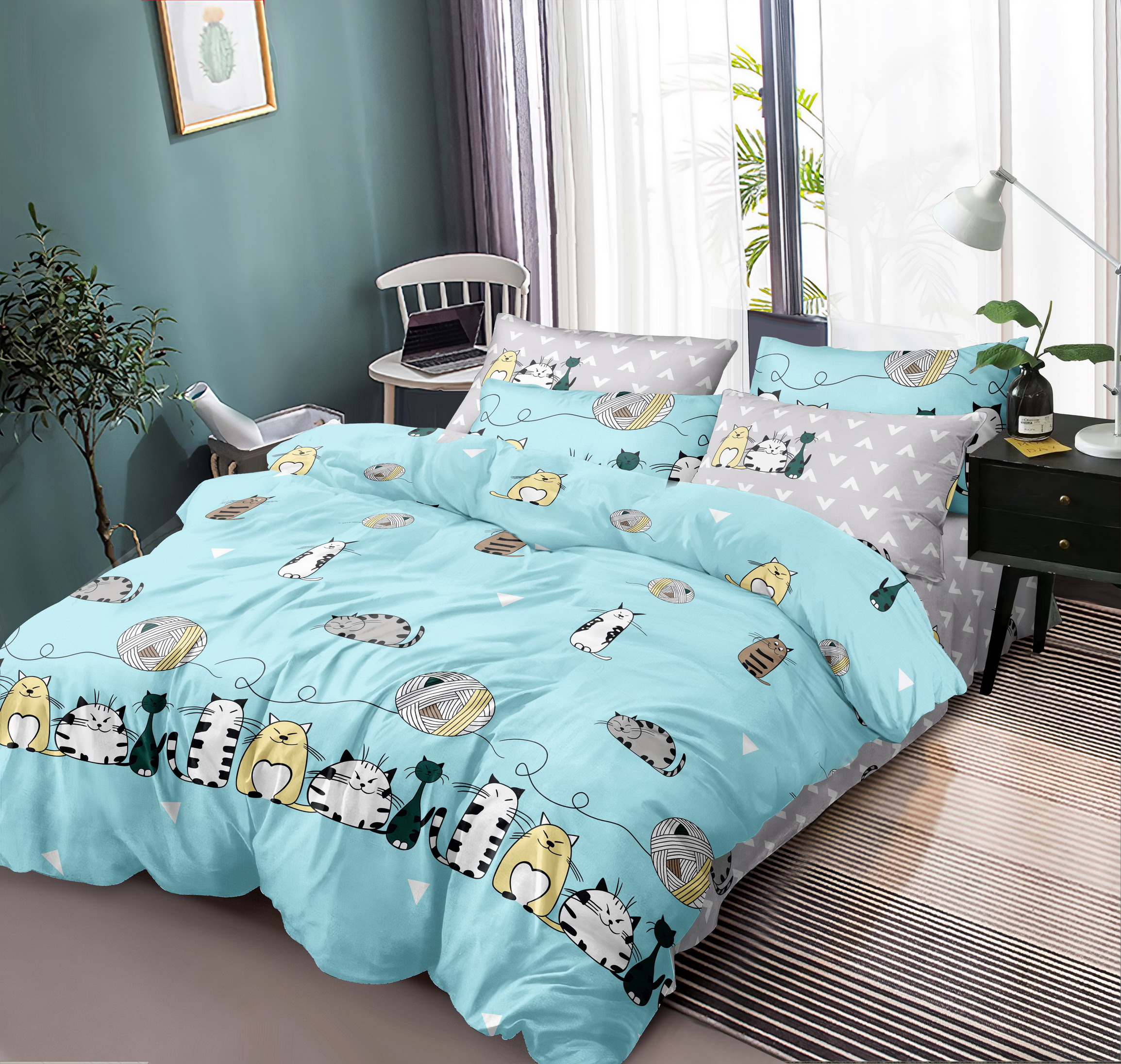 

Постельное белье из поплина Love You КПБ полуторный (7109-mg)