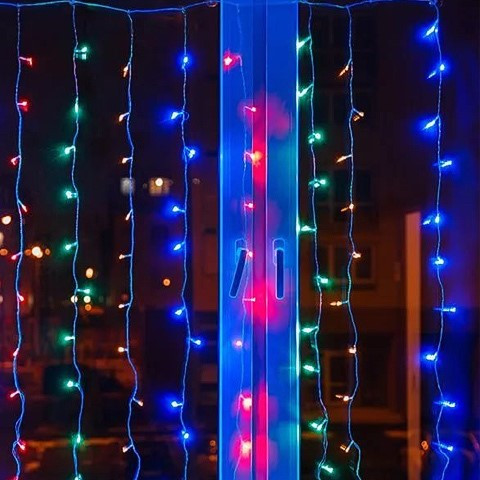 

Гирлянда Новогодняя Штора 192 LED лампочек, 3х2 метра, Белый цвет (AZALAN)