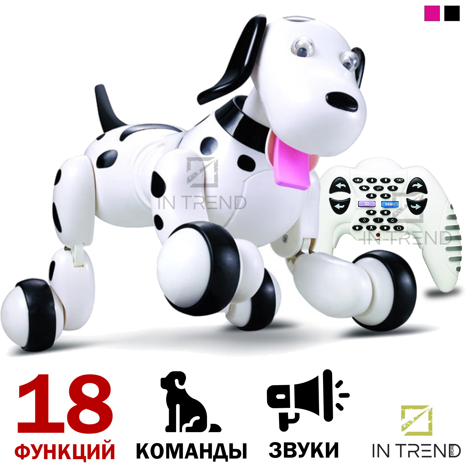 

Интерактивная игрушка робот - собака Smart Puppy 338 на радиоуправлении - Детская музыкальная собачка для мальчиков и девочек – Smart Dog на дистанционном управлении двигается и лает + голосовые функции и команды, Бело - Чёрный