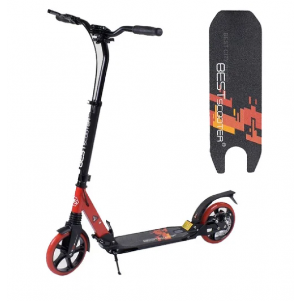 

Двухколесный самокат Best Scooter 49883 складной Два амортизатора Дисковый тормоз Красный
